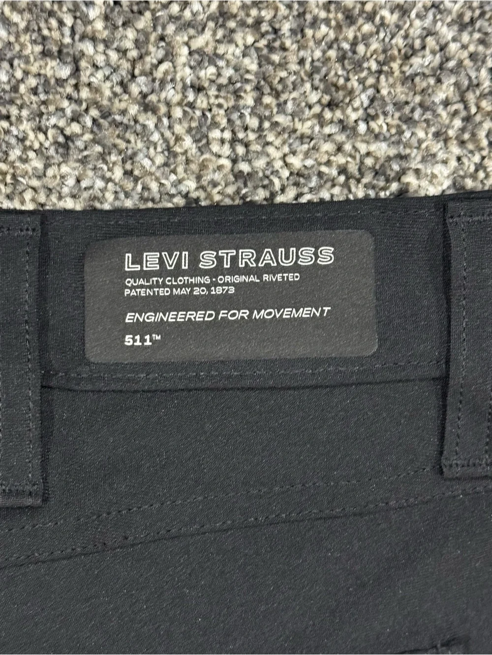 Levis 511 Slim Tech Pants Mens 38x30 Black UPF 50 Quick Dry Cooling Stretch Knit